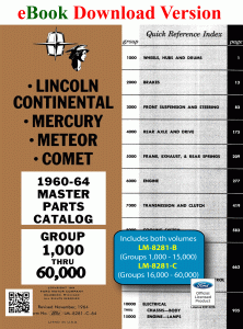eBook for 1960-64 Lincoln Mercury Master Parts Catalog