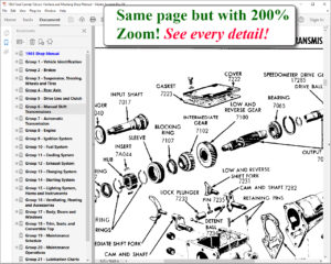 Screenshot of 1965 Comet Falcon Fairlane and Mustang Shop Manual (USB) on PDF