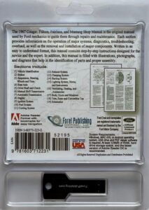 USB clamshell of 1967 Cougar Falcon Fairlane Mercury and Mustang Intermediate Shop Manual