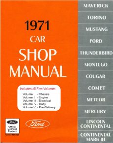 1971 Ford Car Shop Manual Vol I-V