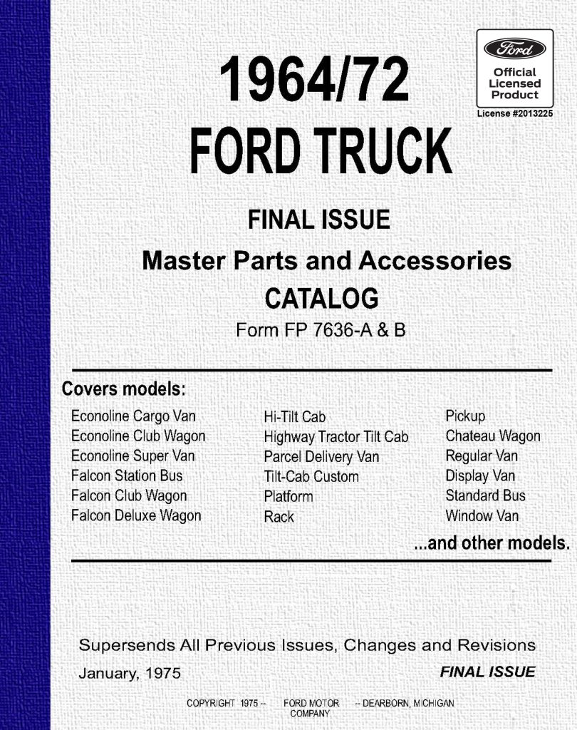 1964/72 Ford Truck Master Parts and Accessories Catalog