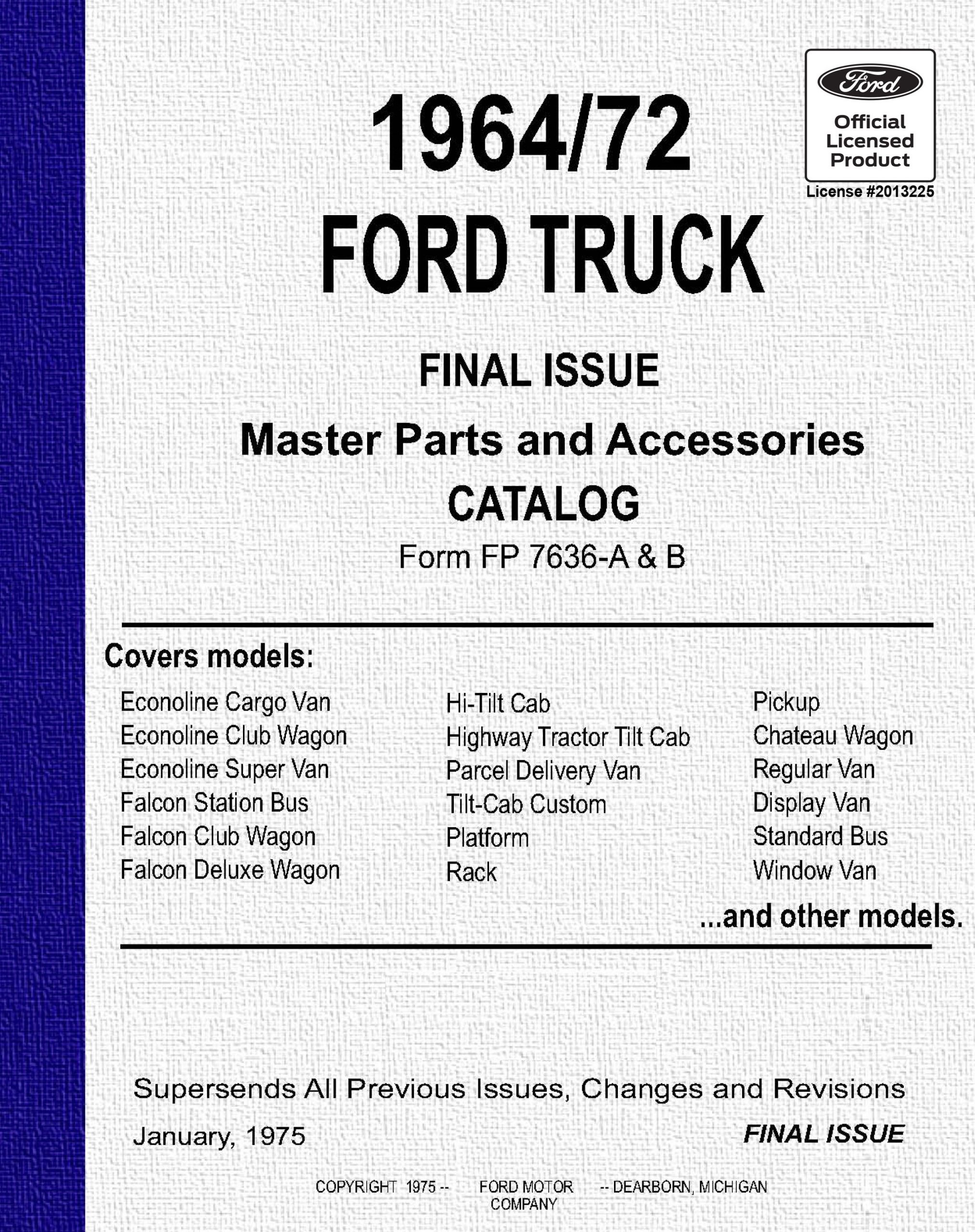 1964/72 Ford Truck Master Parts and Accessories Catalog