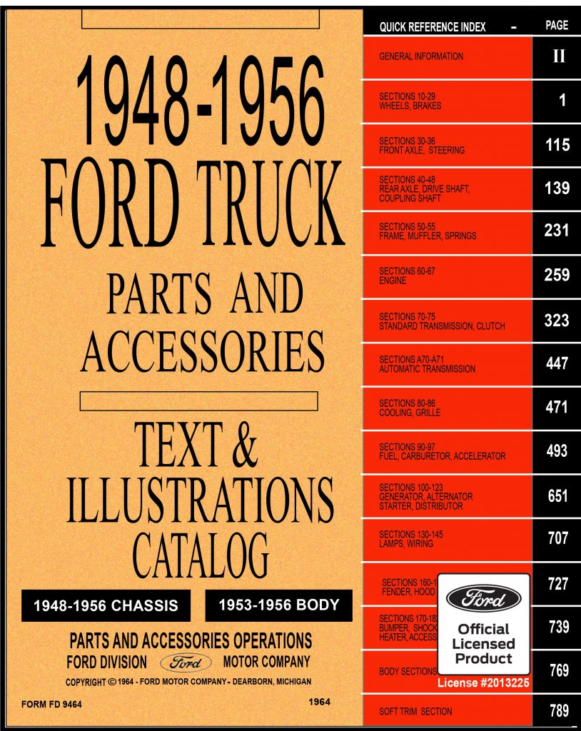 194856 Ford Truck Master Parts Catalog for Restorations