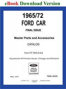 1965/72 Ford Car Master Parts and Accessories Catalog eBook