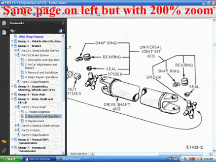 screenshot 1966 Comet, Falcon, Fairlane, and Mustang Shop Manual
