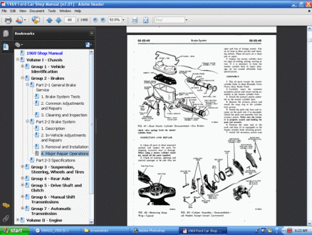 Screenshot of 1969 Ford Car Shop Manual