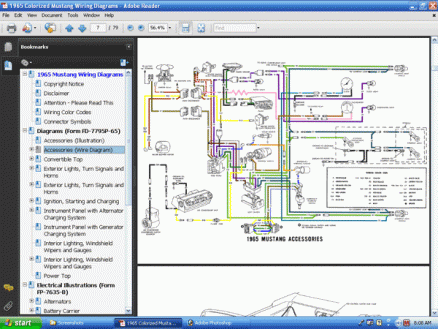 1965 Colorized Mustang Wiring Diagrams screenshot