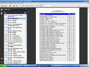 Screenshot of 1972 Mustang Part and Body Illustrations PDF eBook