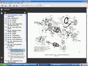 Screenshot of 1972 Mustang Part and Body Illustrations PDF eBook