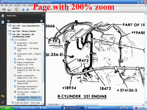 Screenshot of 1972 Mustang Part and Body Illustrations PDF eBook
