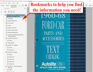 Screenshot 1963-1968 Ford Car Master Parts and Accessories Catalog