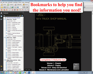 screenshot 1974 Ford Truck Shop Manual PDF