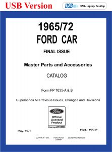 1965/72 Ford Car Master Parts and Accessories Catalog USB