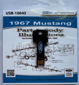 Clamshell of 1967 Ford Mustang Part and Body Illustrations on PDF