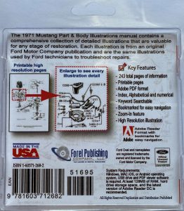 1971 Mustang Part and Body Illustrations