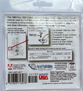 USB for 1960-64 Lincoln Mercury Master Parts Catalog