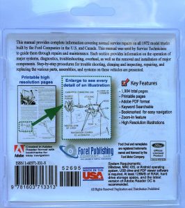 1972 Ford Truck Shop Manual USB