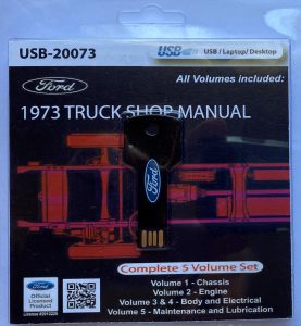 USB clamshell of the 1973 Ford Truck Shop Manual