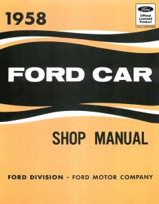 Cover 1958 Ford Car Shop Manual