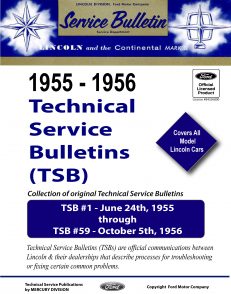 1955-1956 Lincoln Technical Service Bulletins (TSB) (No.1-59)