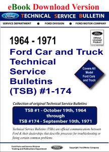 eBook cover for the 1964-1971 Ford Car and Truck Technical Service Bulletins (TSB) (No. 1-174)