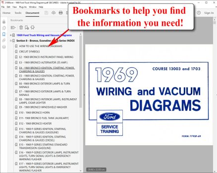 Screenshot for the 1969 Ford Truck Wiring Diagrams (Bronco, Econoline, F100-350 Series)
