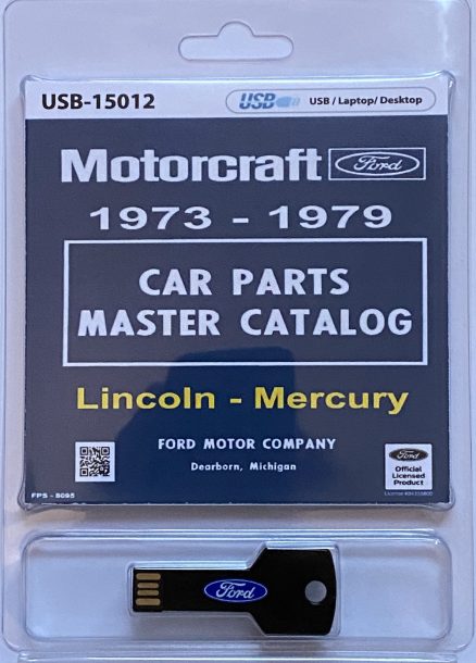 USB Clamshell of USB the 1973 to 1979 Lincoln Mercury Car Master Parts and Accessories Catalog