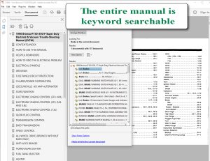 Screenshot 1990 Bronco/F150-350/F-Super Duty Electrical & Vacuum Trouble-Shooting Manual (EVTM)