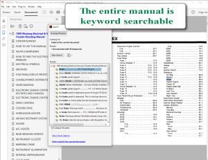 Screenshot of 1990 Mustang Electrical & Vacuum Trouble-Shooting Manual (EVTM)