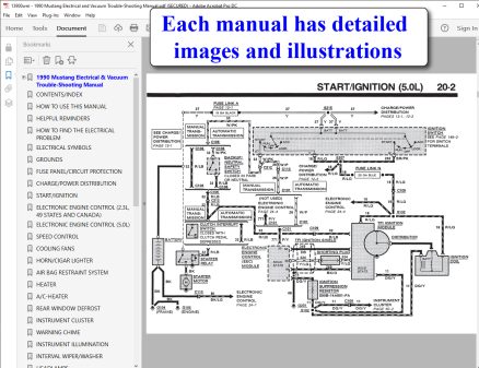 Screenshot of 1990 Mustang Electrical & Vacuum Trouble-Shooting Manual (EVTM)