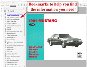 Screenshot 1991 Mustang Electrical & Vacuum Trouble-Shooting Manual (EVTM)