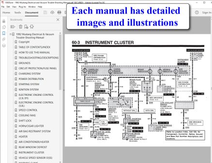 Screenshot of 1992 Mustang Electrical & Vacuum Trouble-Shooting Manual (EVTM)