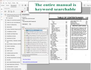 Screenshot of 1993 Mustang Electrical & Vacuum Trouble-Shooting Manual (EVTM)