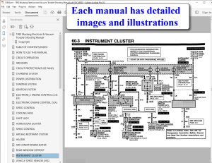 Screenshot of 1993 Mustang Electrical & Vacuum Trouble-Shooting Manual (EVTM)