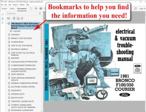 Screenshot 1981 Bronco F-100/F-350 Courier Electrical & Vacuum Trouble-Shooting Manual (EVTM)