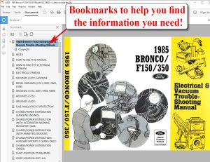 Screenshot 1985 Bronco F150/350 Electrical & Vacuum Trouble-Shooting Manual (EVTM)