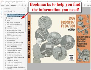 screenshot 1986 Bronco/F150/350 Electrical & Vacuum Trouble-Shooting Manual (EVTM)
