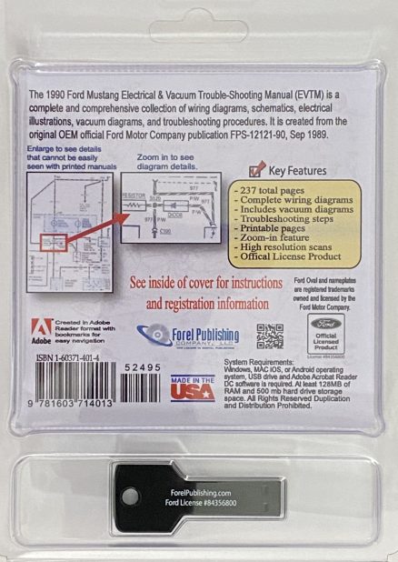 USB version 1990 Mustang Electrical & Vacuum Trouble-Shooting Manual (EVTM)