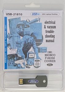 USB clamshell 1981 Bronco F-100/F-350 Courier Electrical & Vacuum Trouble-Shooting Manual (EVTM)