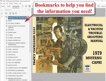 Screenshot 1979 Mustang Capri Electrical & Vacuum Trouble-Shooting Manual (EVTM)