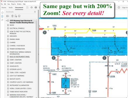 Screenshot 1979 Mustang Capri Electrical & Vacuum Trouble-Shooting Manual (EVTM)