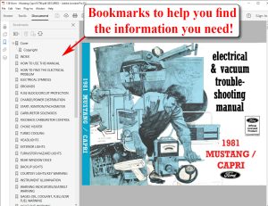 Screenshot 1981 Mustang Capri Electrical & Vacuum Trouble-Shooting Manual (EVTM)