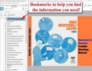 Screenshot 1982 Mustang Capri Electrical & Vacuum Trouble-Shooting Manual (EVTM)
