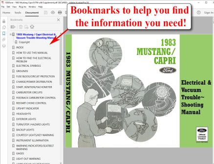 Screenshot 1983 Mustang Capri Electrical & Vacuum Trouble-Shooting Manual (EVTM)