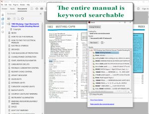 Screenshot 1983 Mustang Capri Electrical & Vacuum Trouble-Shooting Manual (EVTM)