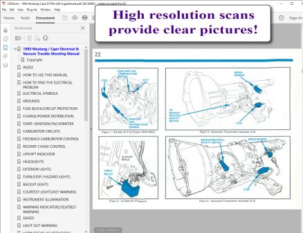Screenshot 1983 Mustang Capri Electrical & Vacuum Trouble-Shooting Manual (EVTM)