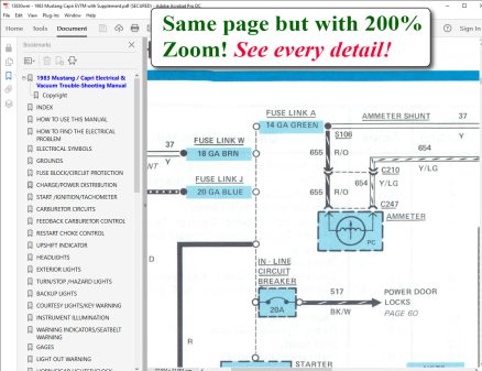 Screenshot 1983 Mustang Capri Electrical & Vacuum Trouble-Shooting Manual (EVTM)