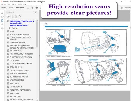 Screenshot 1986 Mustang Capri Electrical & Vacuum Trouble-Shooting Manual (EVTM)