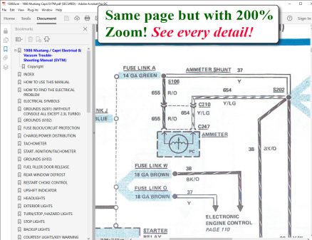 Screenshot 1986 Mustang Capri Electrical & Vacuum Trouble-Shooting Manual (EVTM)