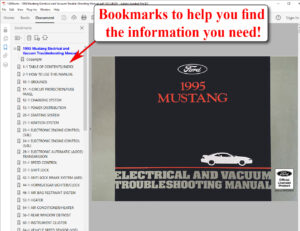 1995 Mustang Electrical & Vacuum Trouble-Shooting Manual (EVTM) screenshot